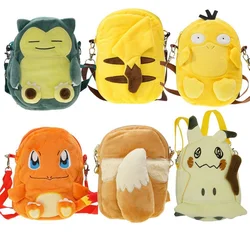 20cm Takara Tomy Pikachu Eevee Snorlax Charmander Psyduck Mimikyu Plush Backpack Children's Shoulder Bag Birthday Gift
