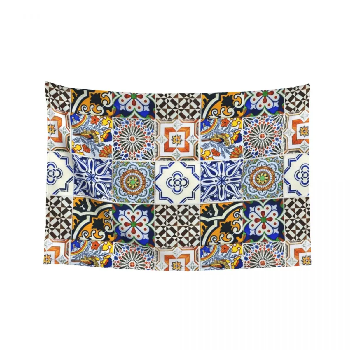 

Colorful Portuguese Tile Tapestry Wall Art Decoration For Bedroom Cute Room Decor Tapestry