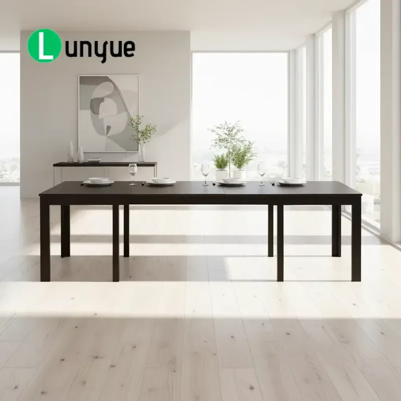 Modern Extendable Wooden Dining Table Set with 8 Chairs Deluxe Large Capacity Solid Wood Furniture for Living Room Home Decor
