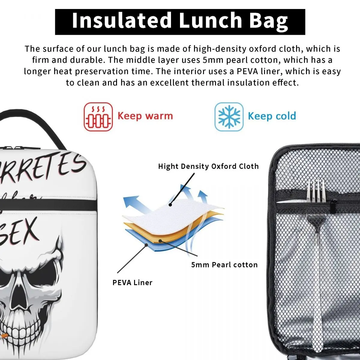 Cigarretes After Sex Band Insulated Lunch Tote Bag Pop Music Album Lunch Container Portable Thermal Cooler Lunch Box Outdoor