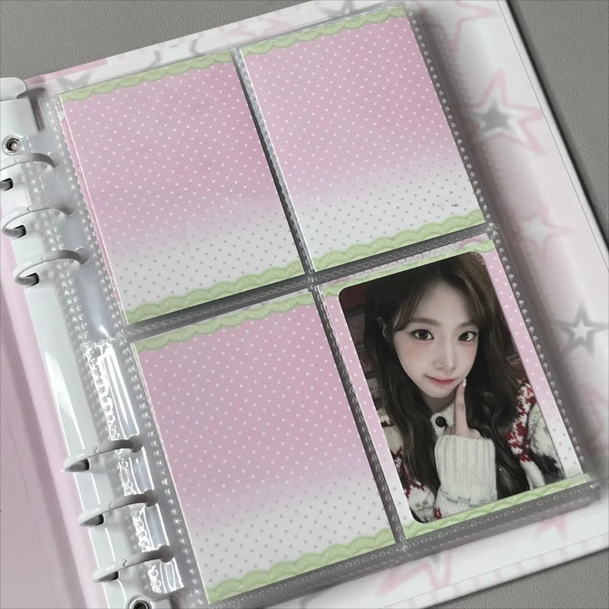 40 Page Aesthetic Photocard Backing Cards 6.5x9.1cm Decorative Background Inserts for Binder Sleeves Card Decoration Accessories