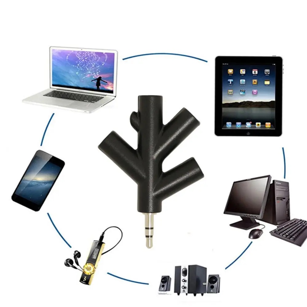 

Converter Headphone Audio Multi Spliter 3.5mm 4 Way Earphone Adapter Port
