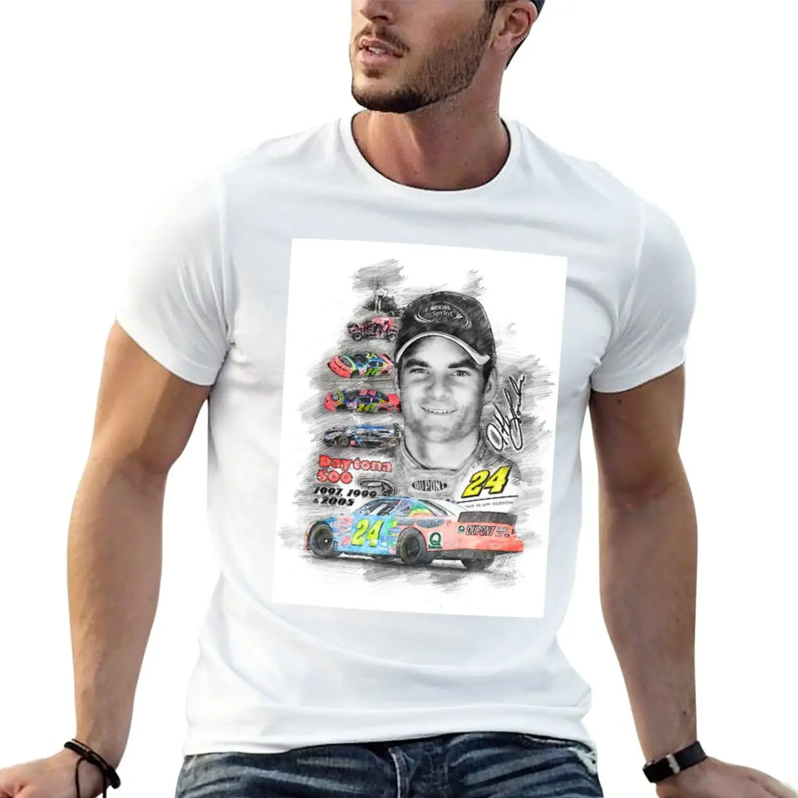 

Jeff Gordon T-Shirt hippie clothes customs blanks Short sleeve tee men