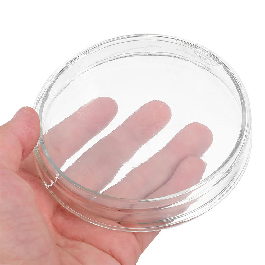 غطاء طبق بتري زجاجي، تجربة علمية للمختبر، رؤية واضحة، زجاج سميك متين، طبق ثقافة الخلية بالحجم الأمثل