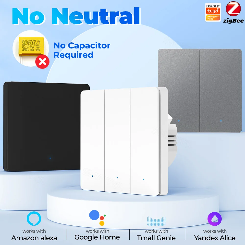 Zigbee Tuya Smart Home Wall Control Switch Modern Style Remote Light On/Off APP Voice Timing Control Safe Button Remote