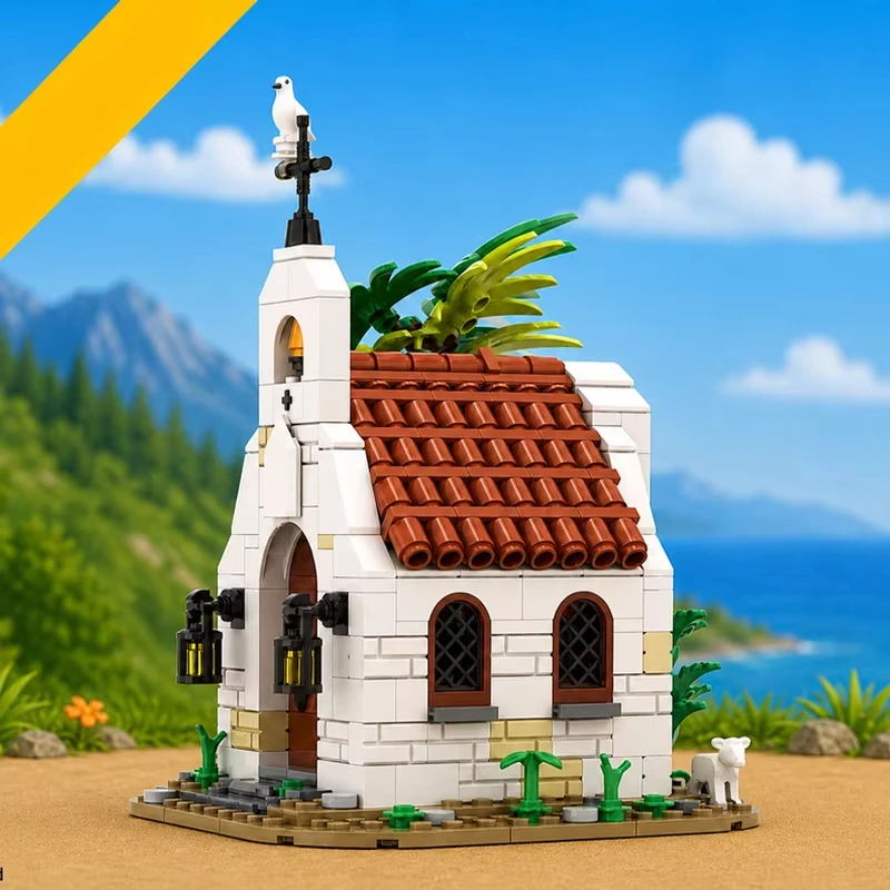 Modèle de bâtiment d'église missionnaire du 17e siècle, 510 pièces, jouet de construction DIY, cadeau de vacances et d'anniversaire