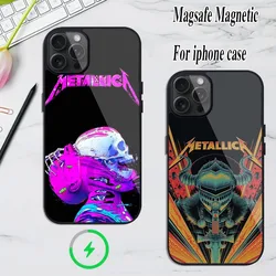 Band M-METALLICAS Phone Case For iPhone Magesafe Magnetic  12 13  15 11 Mini 14 Max Pro Plus Shell