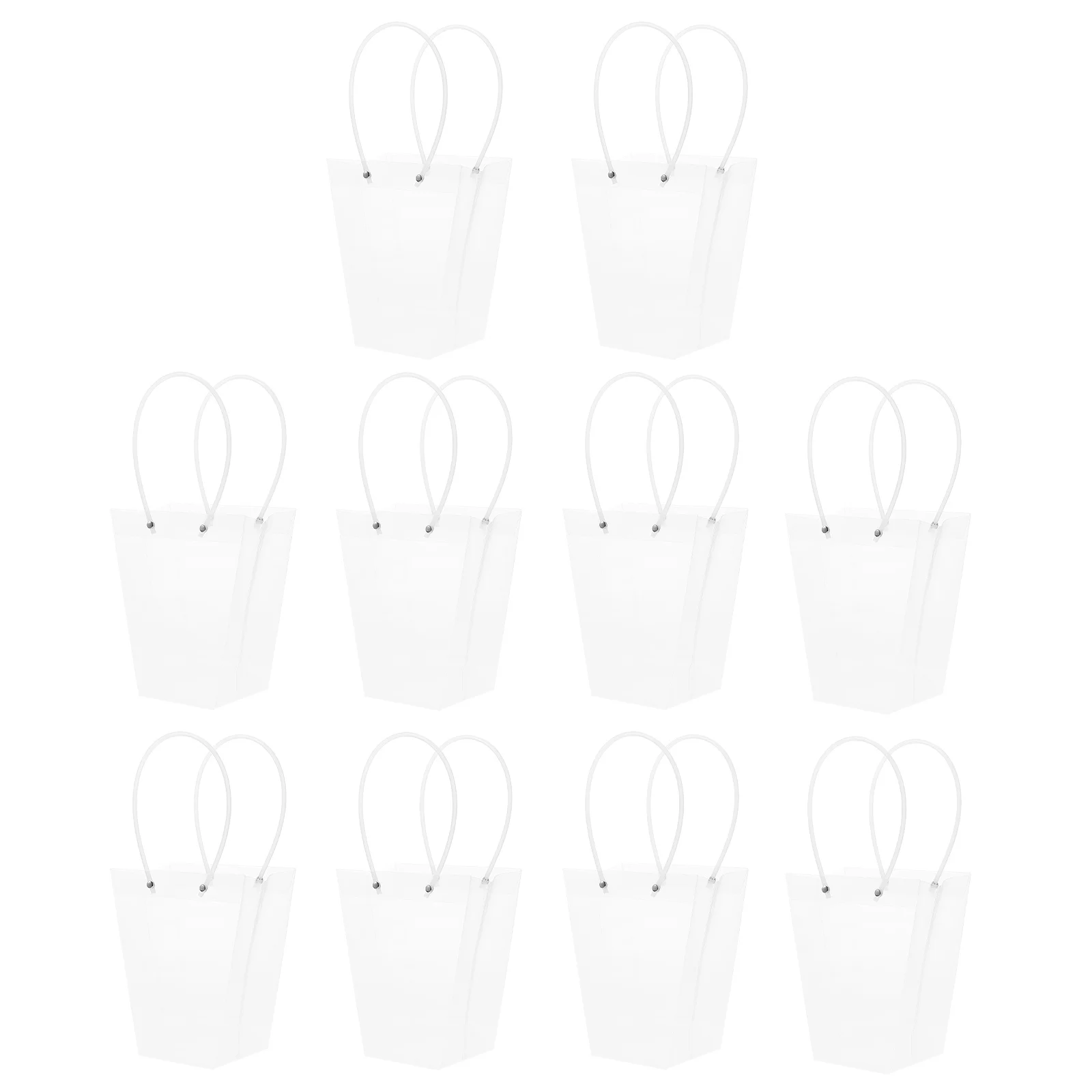 

10 Pcs Tote Bag Flower Basket Thickened PVC Wrapping Delicate Paper Present Festival Candy Multi Function Gift Accessories