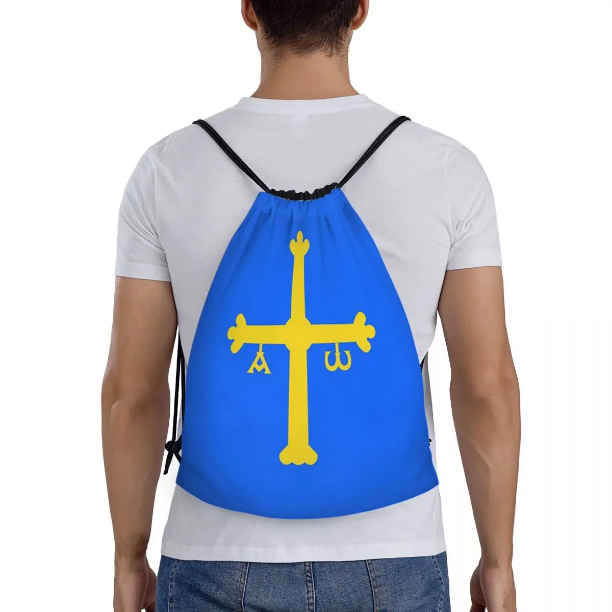 

Asturias Flag Backpacks Fashion Portable Drawstring Bags Shoes Bag Book Bags For Man Woman School