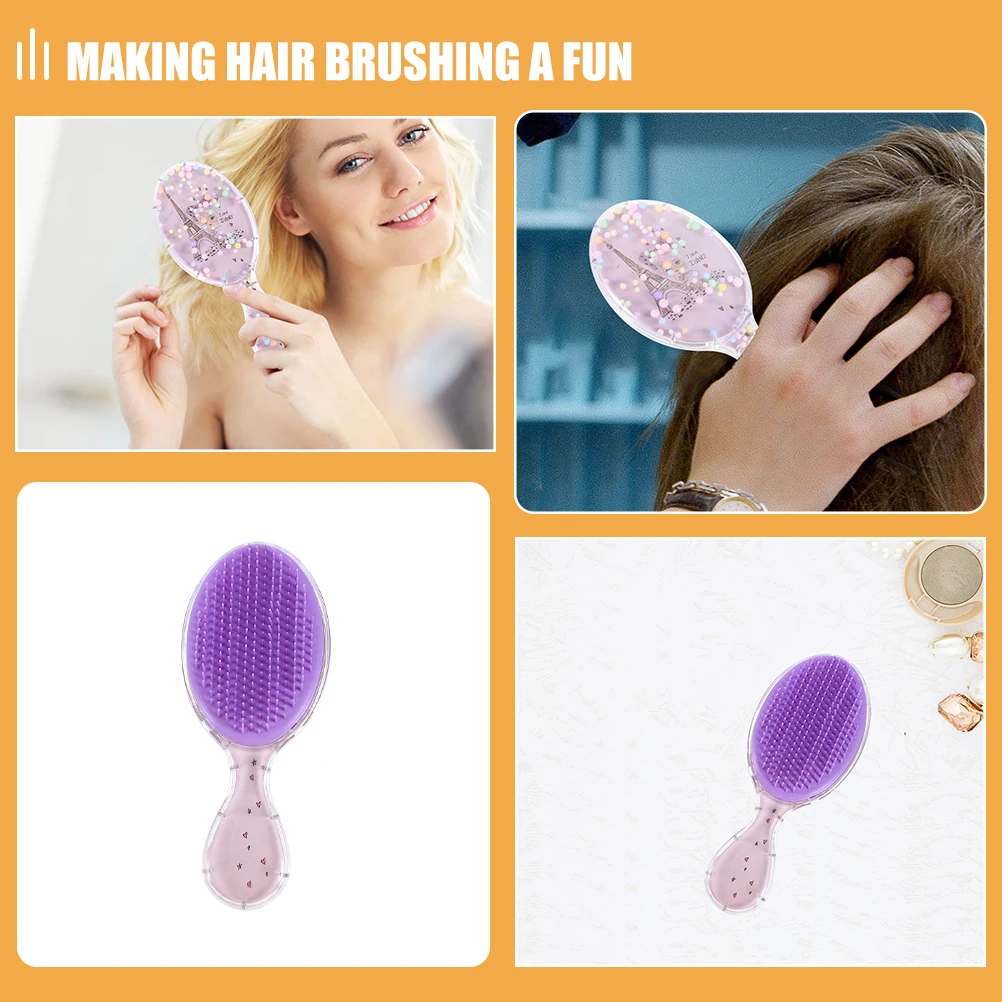 

1pcs Children Hairbrush Transparent Cartoon Comb Kids Scalp Massage Detangle Toddler Accessories ColorPurple Shell