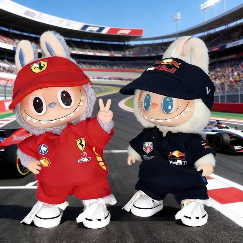 Ropa de muñeca de carreras F1 para Labubu 3,0, traje elegante y moderno, Mini uniforme de Labubu de felpa, accesorios para muñecas, regalos de navidad