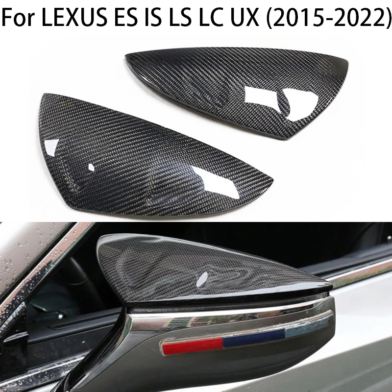 

For LEXUS ES IS LS LC UX ES300 H200 LS500 H350 2015-2022 Carbon Fiber Car Rearview Mirror Cover Caps accessories for vehicles