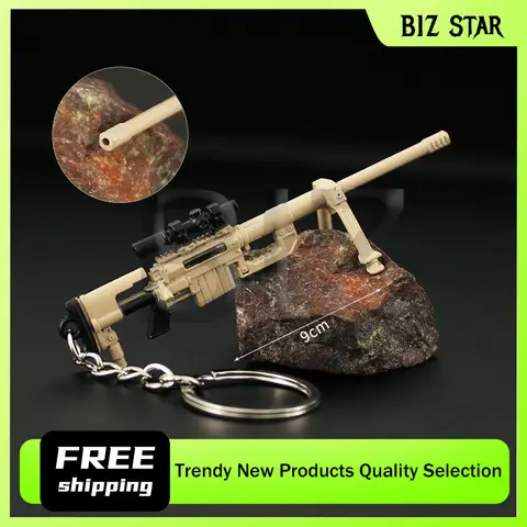 9cm/3.54in Peace Weapon Gaming Peripheral Mini Gun Model M200 Alloy Toy Pendant Keychain for Boy Birthday Gift Home Decoration