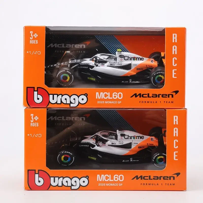 Mclaren 2023 F1 MCL60 Racing Car Model Collection Simulation 1:43 Miniature Voiture Home Decor Children Boy Man Car Toy Gift