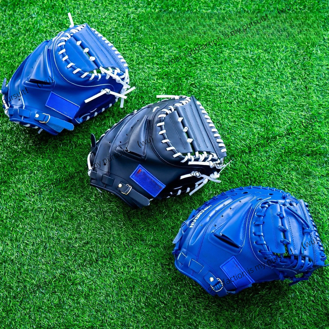 Couro PU de 12 polegadas, jogo de prática, luva de beisebol azul