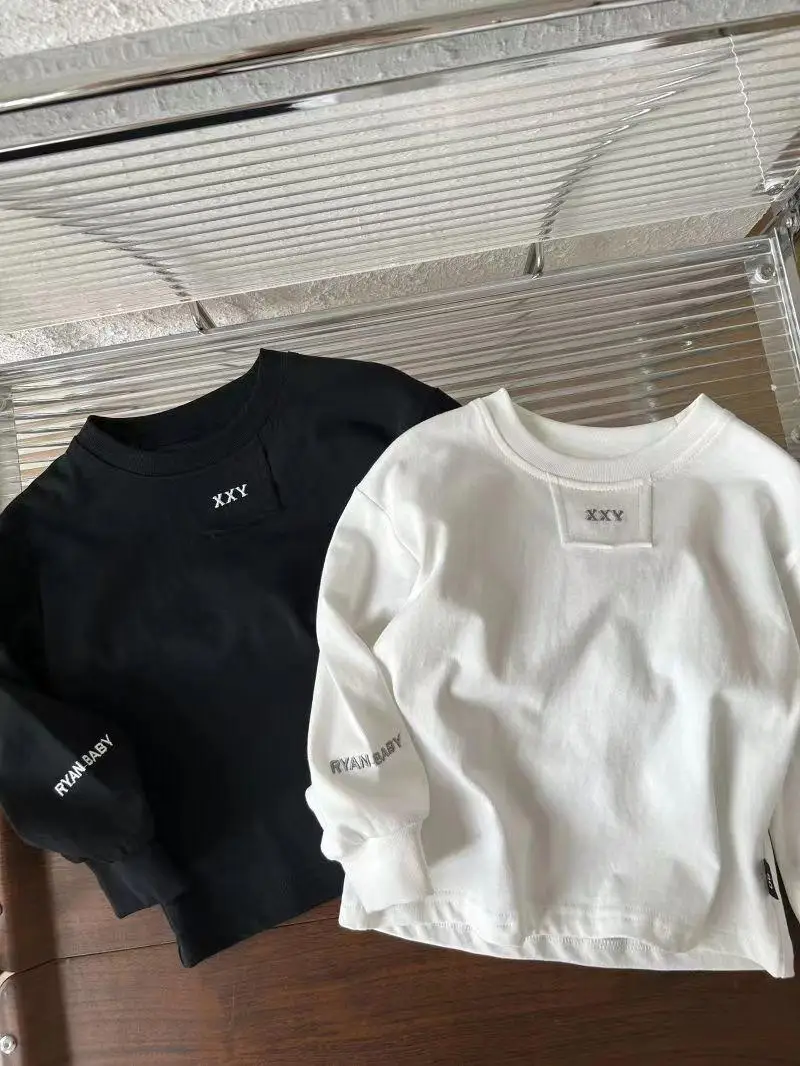 Neues Frühlings-Herbst-Kinder-Baumwoll-Langarm-T-Shirt Baby-Sweatshirt Überzieh-Oberteil Jungen Mädchen Casual Schul-Sport-Pullover Kinder – Detail 3