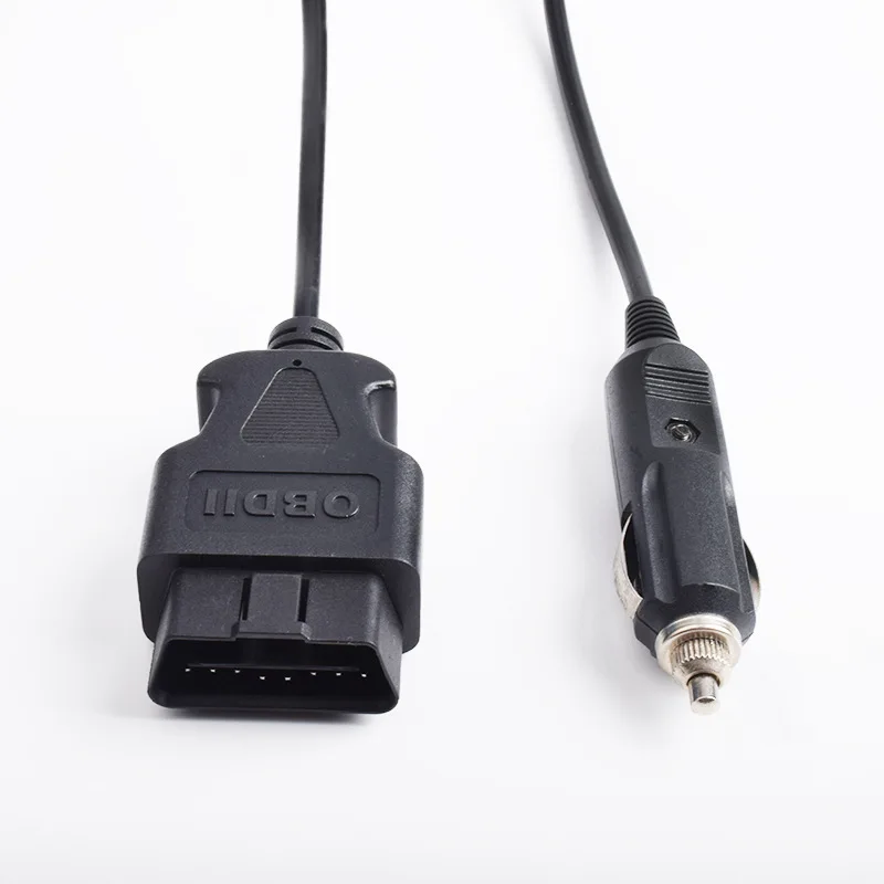 Nowe złącze męskie OBD2 kabel zasilający 16Pin do zapalniczka samochodowa 12V źródło prądu stałego OBD 2 dla wideorejestrator samochodowy GPS HUD