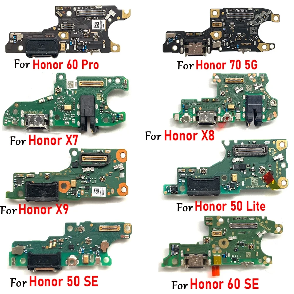 NEW Full Chip USB Charging Port Mic Microphone Dock Connector Board Flex Cable For Huawei Honor 50 Lite 60 Pro Se 70 5G X7 X8 X9