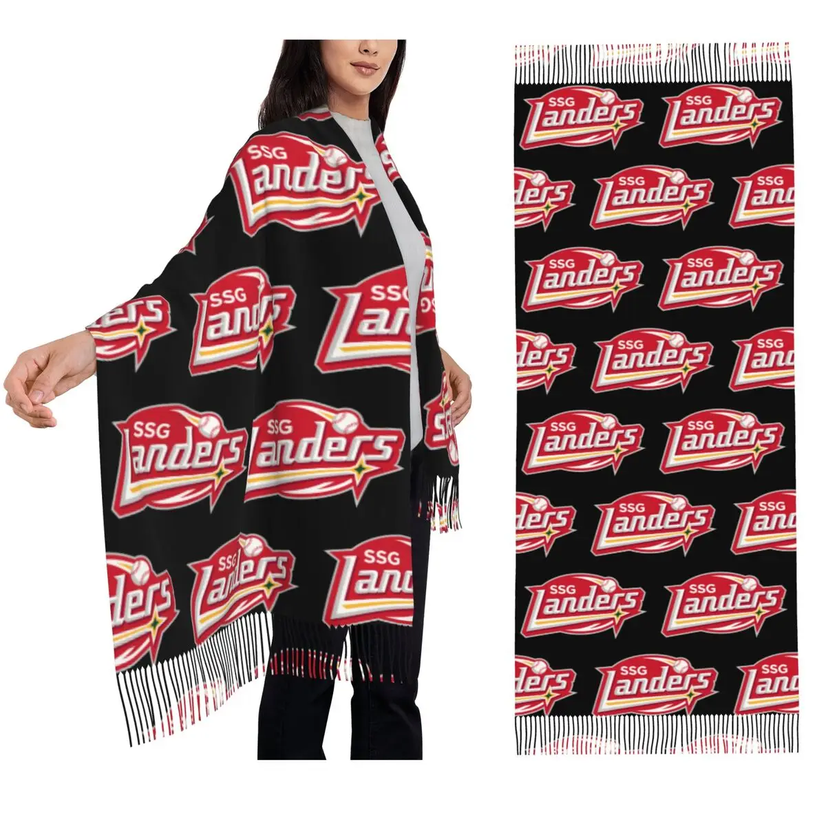 

SSG LANDERS шарф с кисточками, женские мягкие теплые шали и накидки, большая осенне-зимняя шаль