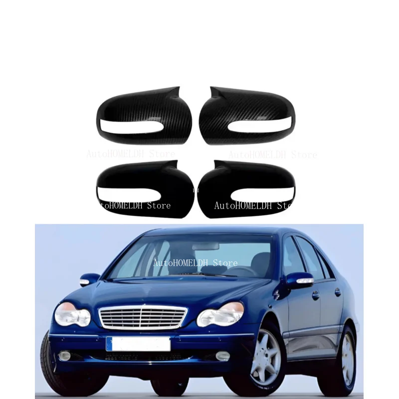 Car Rearview Mirror Cover Fit For Mercedes-Benz E C-Class W203 W211 2001 2002 2003 20042007 Wing Cap Side Rear View Case Trim