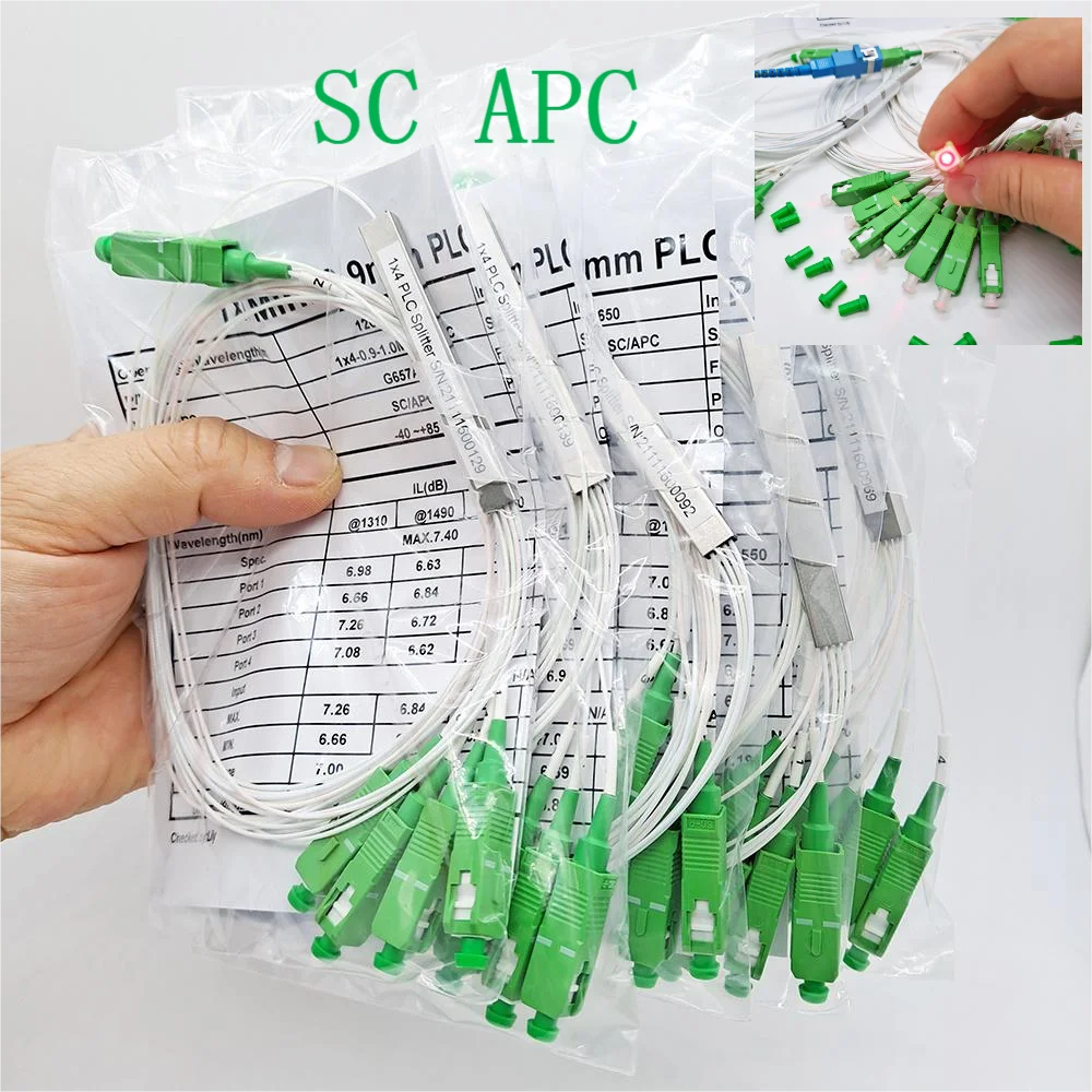 

10pcs/Lot Quality Warranty 0.9mm 1x16 Steel Tube Fiber Optic PLC Splitter SC/APC Mini Blockless FTTH SM 1*16 SC APC Connector