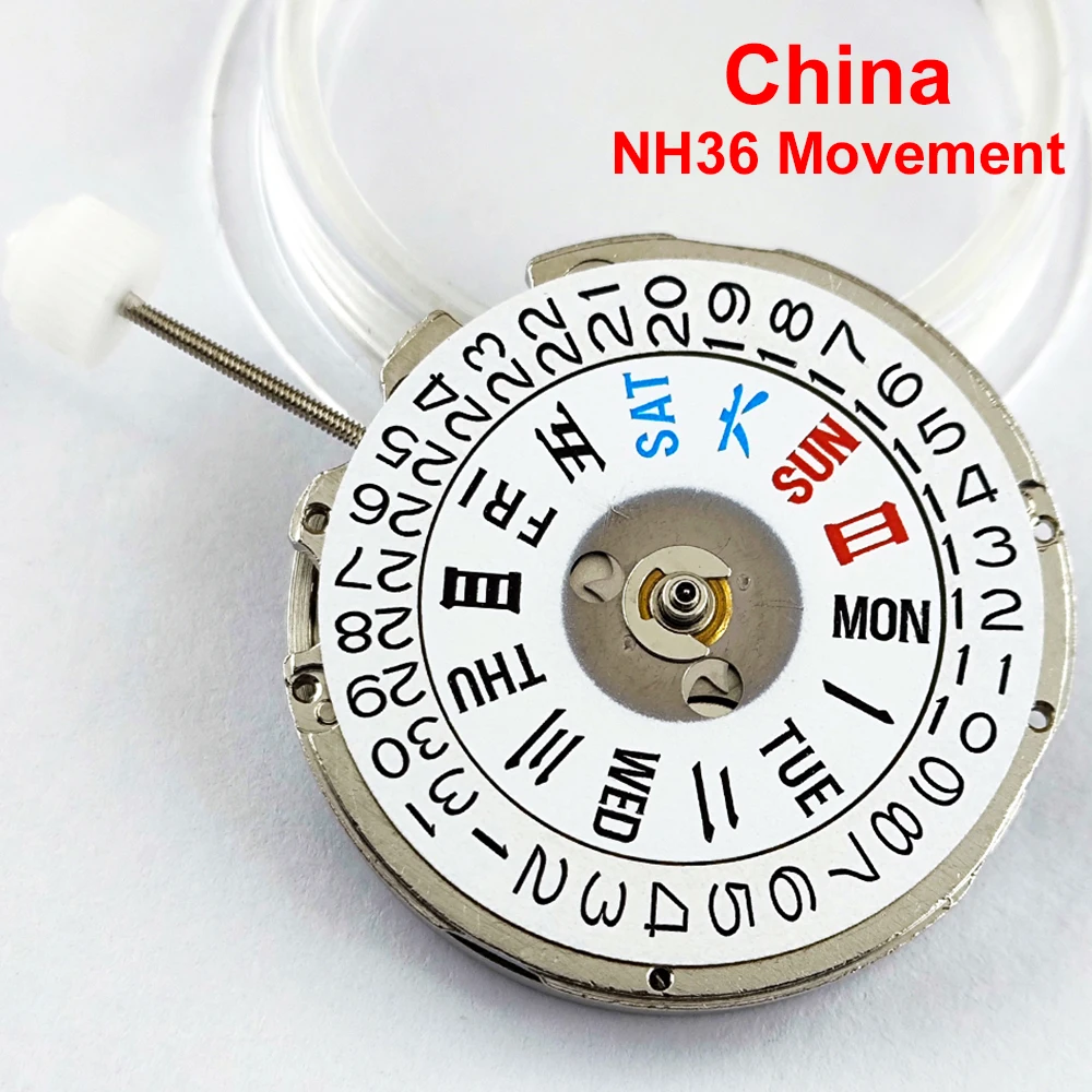 China Made NH36 Automatic Mechanical Movement High Accuracy 24 Jewels Mod Watch Replacement Japan NH36A NH36 Movement