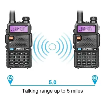 4ks Baofeng UV-5R 8W/5W Tri-Power vysílačka s vysokým výkonem, dvoupásmová, přenosná ruční UV 5R vysílačka 8 nejlepší prodej vysílačka s dlouhým dosahem - №4