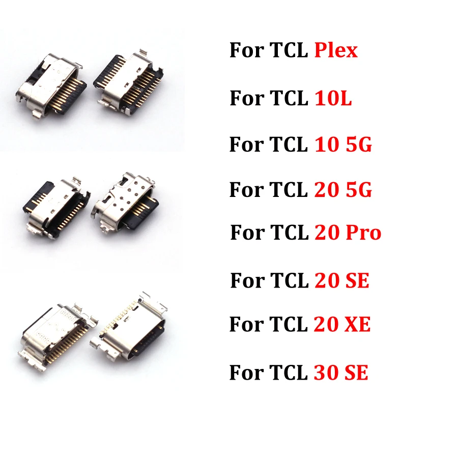 10Pcs USB Charger Dock Connector Board Charging Port For TCL Plex 10L 10 20R 5G 20 30 Pro 40 SE XE T767H 30+ Plus 40 SE T610K