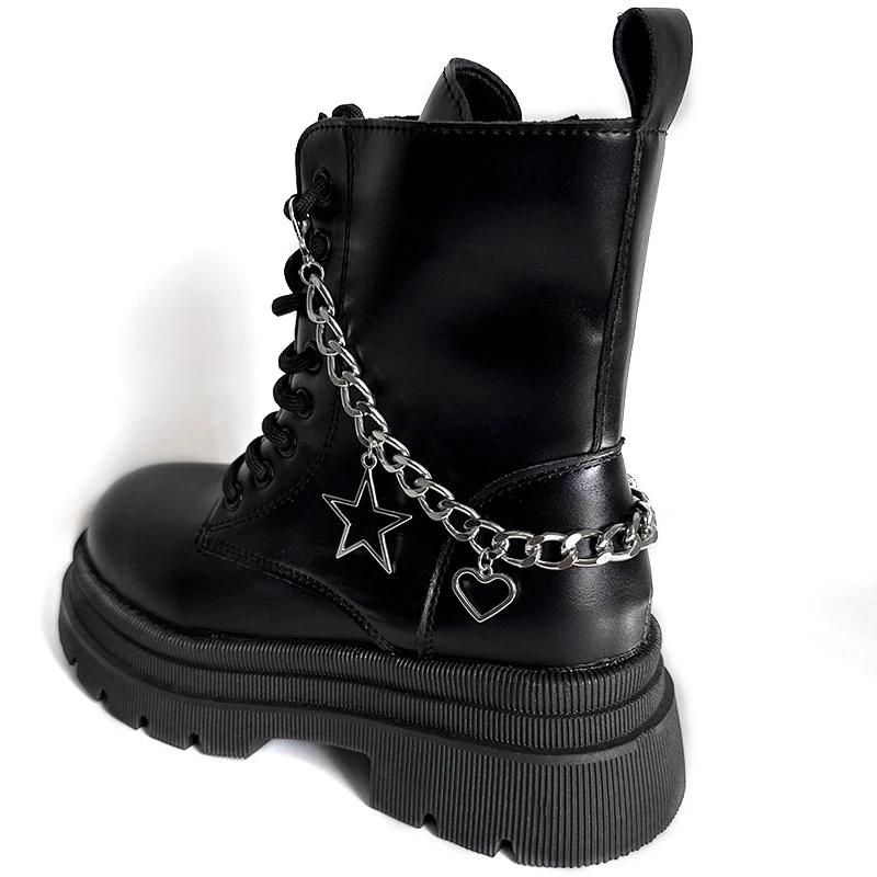 1Pcs Hollow Out Heart Star Charms Shoe Chains Martin Boots Canvas Shoes Buckles Decoration Y2k Shoes Accessories