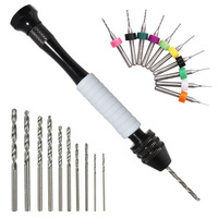 21pcs/set Hand Drill Set Manual Craft Rotary Tools for Jewelry Making / Craft Carving with Twist Drills, Manual Craft Twist Bits