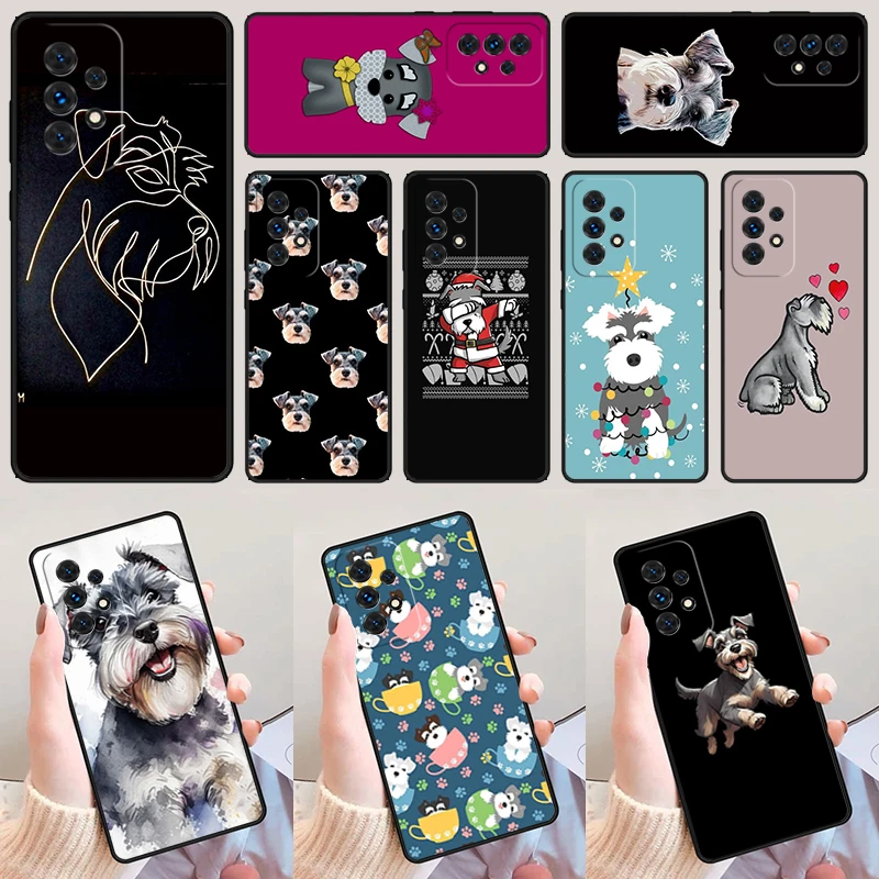 

Cartoon Schnauzer Dog For Samsung Galaxy A52 A72 A73 A20e A21S A50 A70 A11 A12 A42 A31 A40 A51 A71 A32 A80 A91 Phone Case Cover