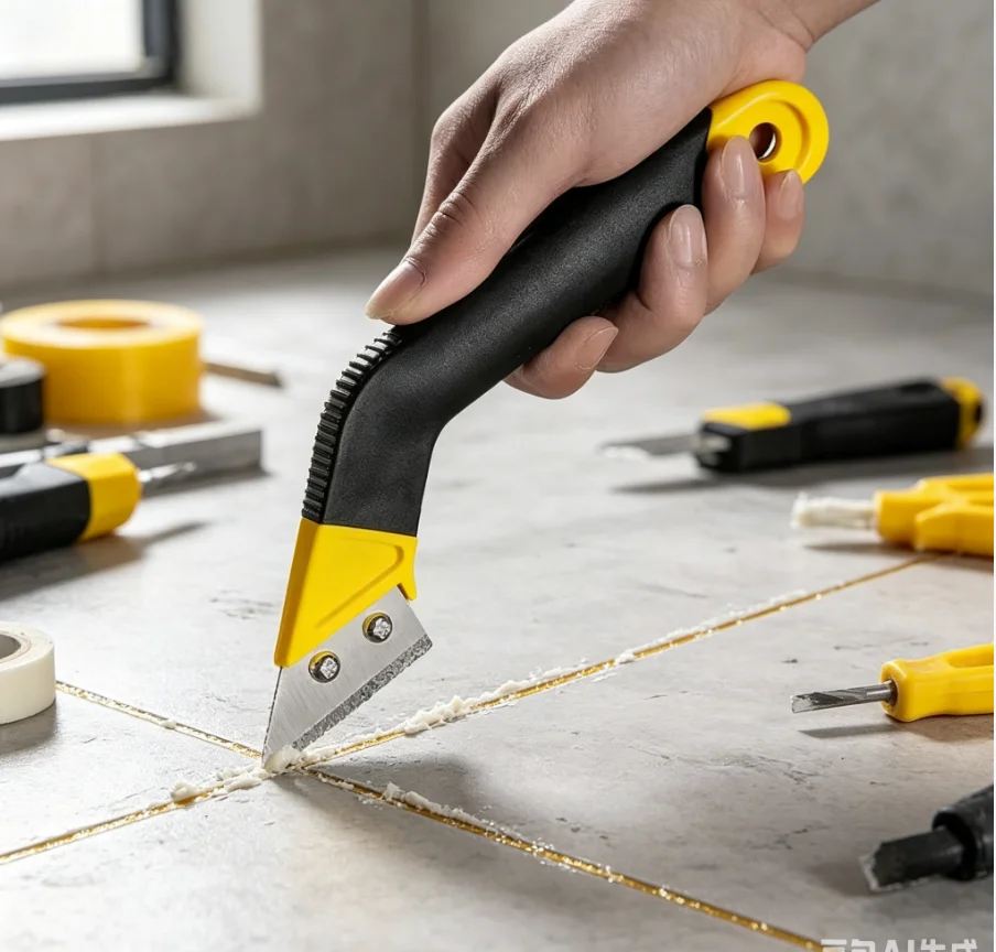 Tile Grout Saw Grout Removal Tool, Angled-Design Grout Hand Saw for Tile Cleaning, Removing Paint and More