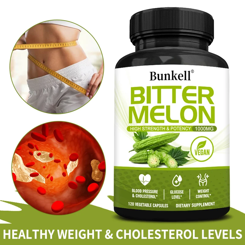 Extracto de Melón Amargo en Cápsulas de 1000mg - Equilibrio del Azúcar en Sangre, Estimulación del Metabolismo, Control de Peso, Desintoxicación del Hígado, Eliminación de Calor