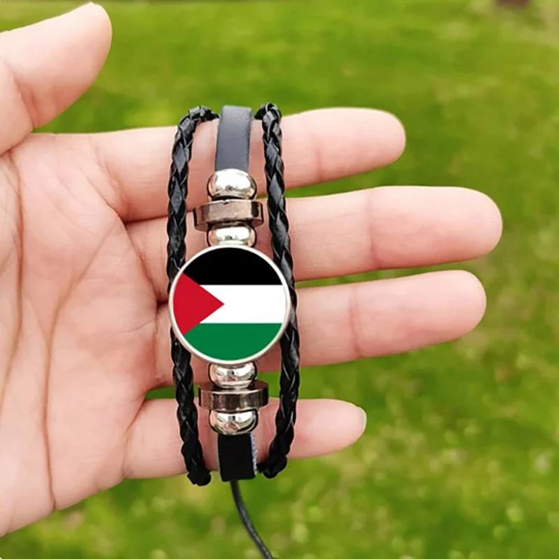 Palestine Flag Bracelet Vintage Multi-layer Woven Beaded Bracelet Bracelet Accessory Flag Bracelet Jewelry Adjustable Chain