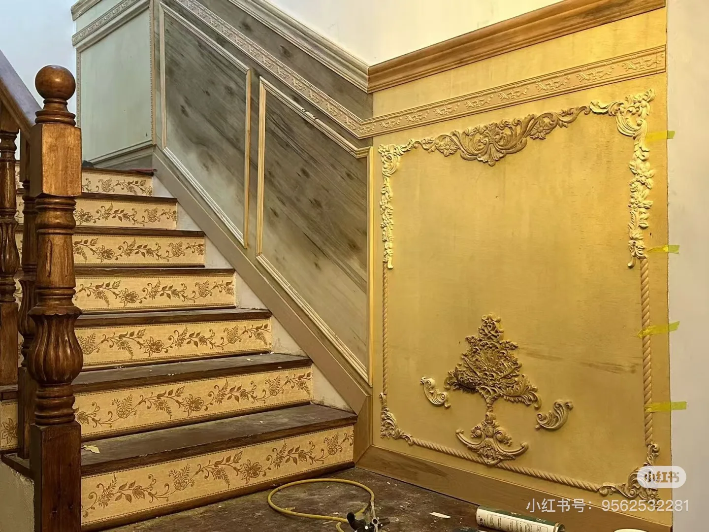 rubber wood appliques for furniture wood corner onlay home decoration accessories room decor wood decals figurines floral