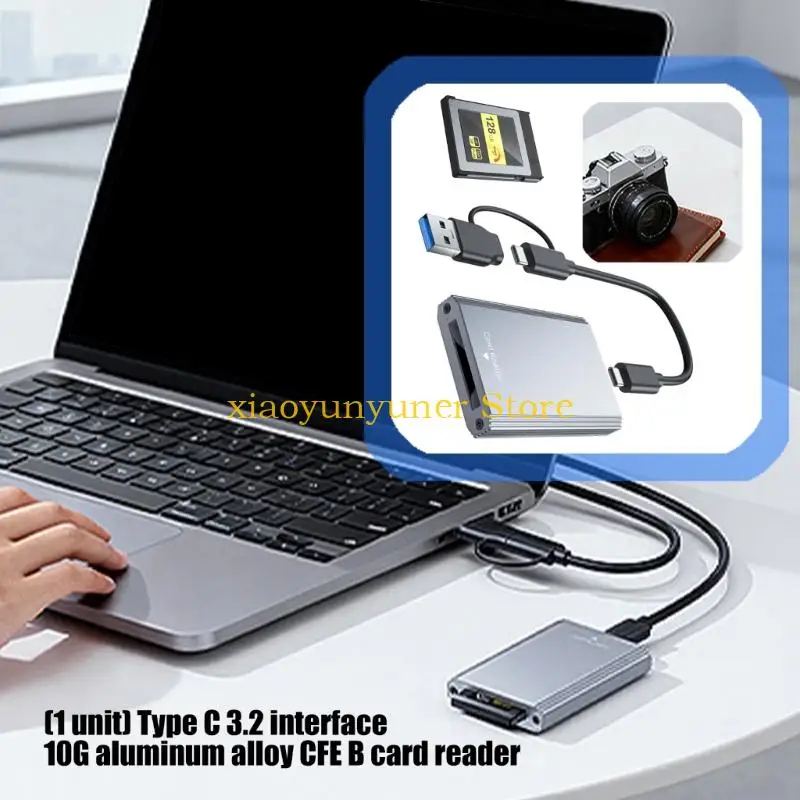 

P9JB Portable USB Type C 3.2 CFE B Memory Card Reader For Laptops PC And Tablets With Metal Construction