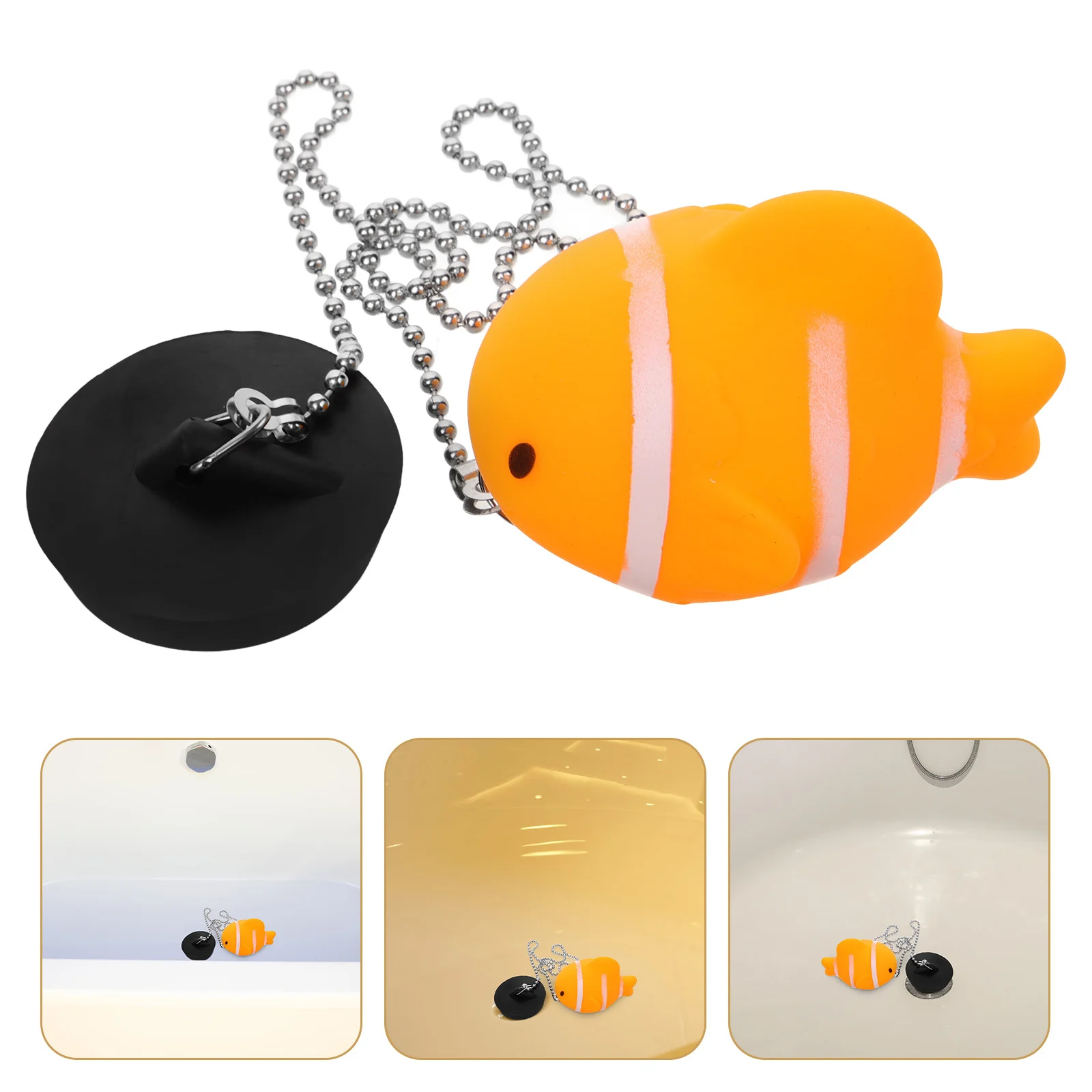 

Goldfish Tub Stopper Rubber Bathroom Sink Drain Plug Bathtub Overflow Cover Kitchen Washbasin Stopper Drainage Seal