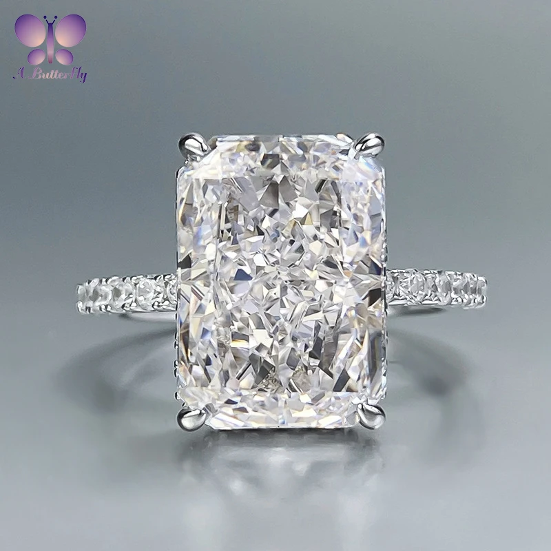 

AButterfly Luxury 925 Sterling Silver 9*13mm Shiny 5A Simulated Diamond Women's Party Ring Fine Jewelry Birthday Gift