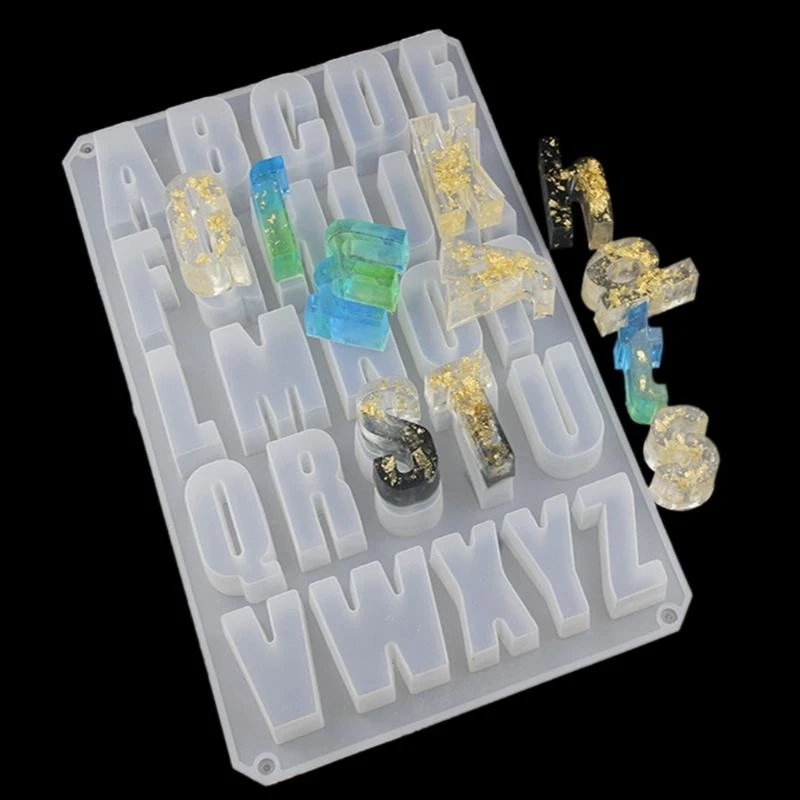 

HX6F Resin Silicone Mold English Lowercase Letter Pendant Resin Mold DIY Jewelry Making Letter Keychain Epoxy Craft