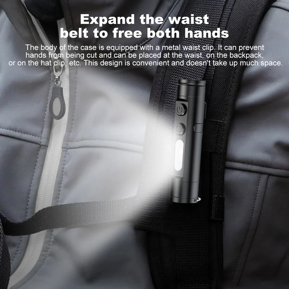 Torcia tattica a LED ricaricabile Mini torcia tascabile impermeabile con 3 modalità Torcia super luminosa per escursioni in campeggio