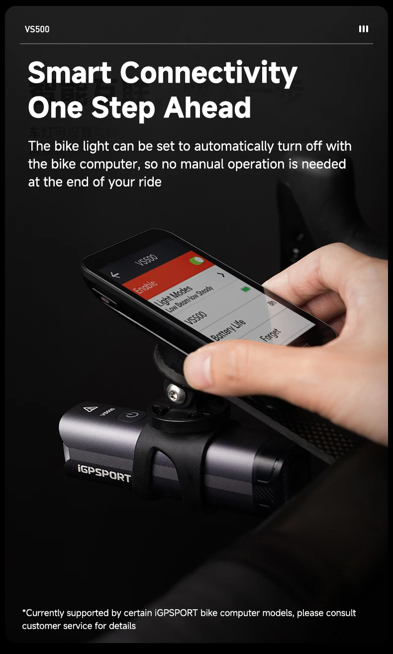 iGPSPORT VS500 Smart Bike Front Light 500 Lumen MTB Road Bike Lamp Headlight Cycling Flashlight Lantern Bike Accessories