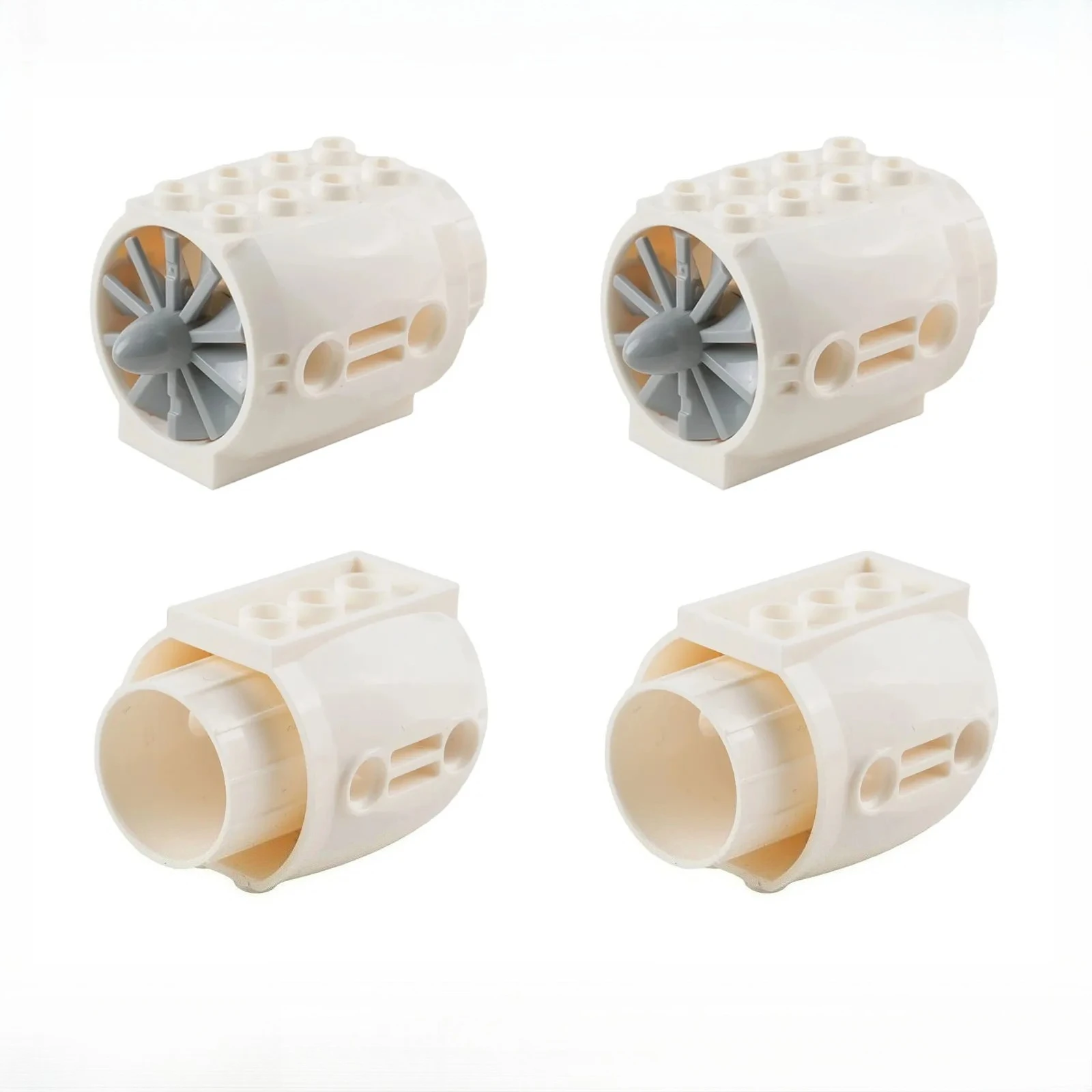 1/2/4PCS Weiß MOC Technische Teile 4x5x3 Flugzeug Großen Motor mit Propeller Klingen Bausteine Zubehör 43121