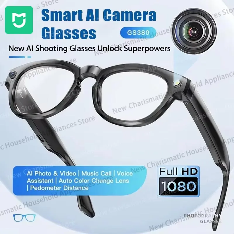 

MIJIA Smart Glasses With Camera 200W Pixels Auto Colour Change Lens Bluetooth Glasses Listen to music Shooting Sunglasses