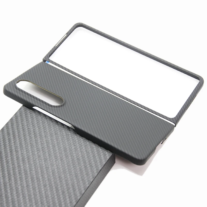 Imagem -04 - Zxke-case de Carbono para Samsung Galaxy z Fold W23 5g Folha de Ferro Incorporado Suporte de Carro Magnético Magsafe 600d Shell de Fibra de Aramida