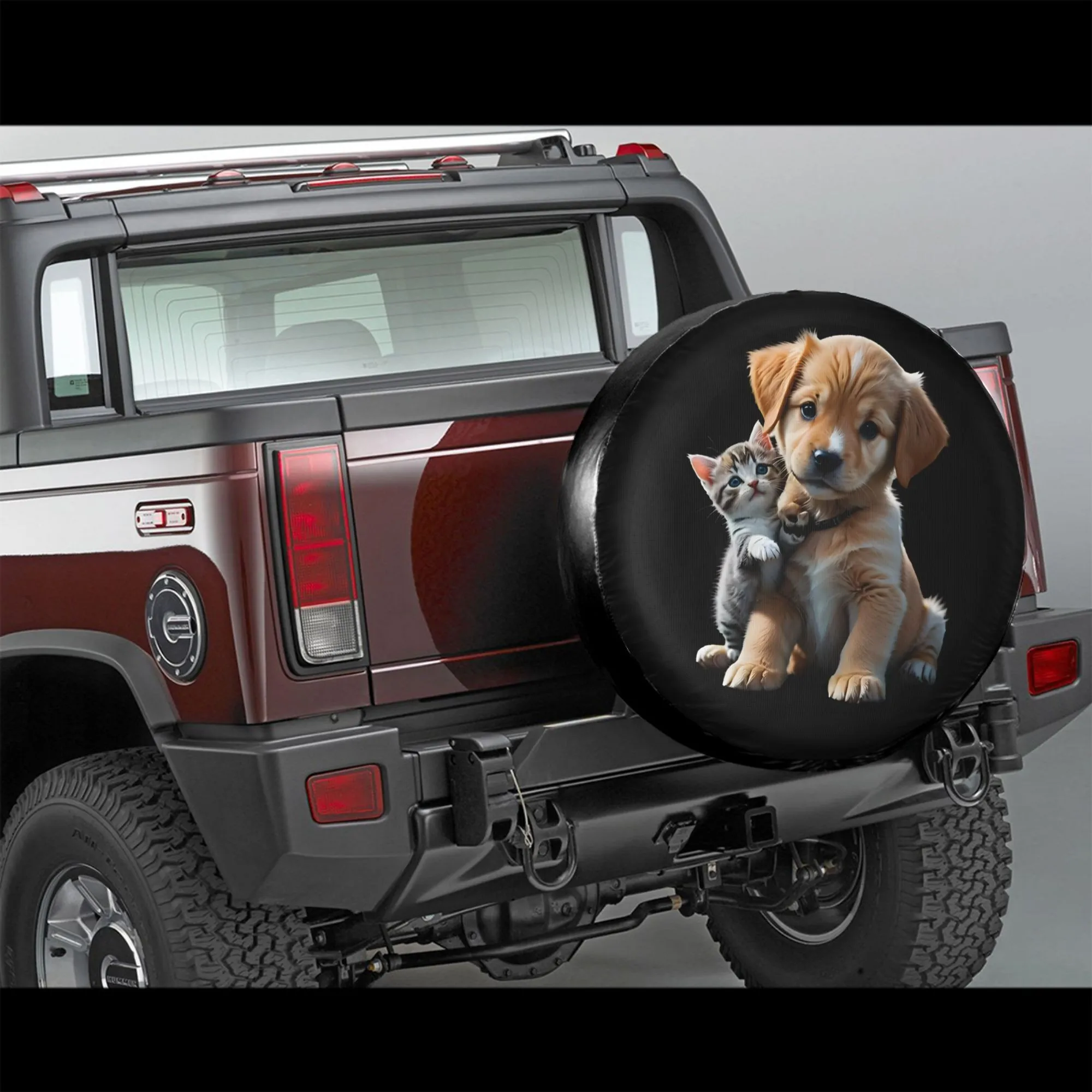 

Puppy Kitten Friends Tire Cover Durable Polyester Spare Wheel Protector for SUV