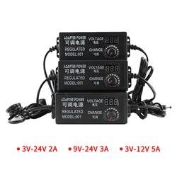 Universal Adapter Adjustable Transformer 220V To 12V Power Supply Adapters 3V-12V 3V-24V 9V-24V 2A 3A 5A DC Power Supply Charger