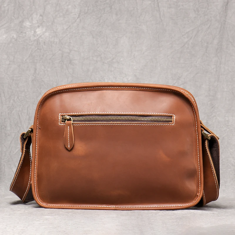 Leatherfocus-Bolso cruzado Retro de piel de vaca para hombre, de piel auténtica bolso de hombro, bolso Satchel de moda para iPad de 9,7 pulgadas