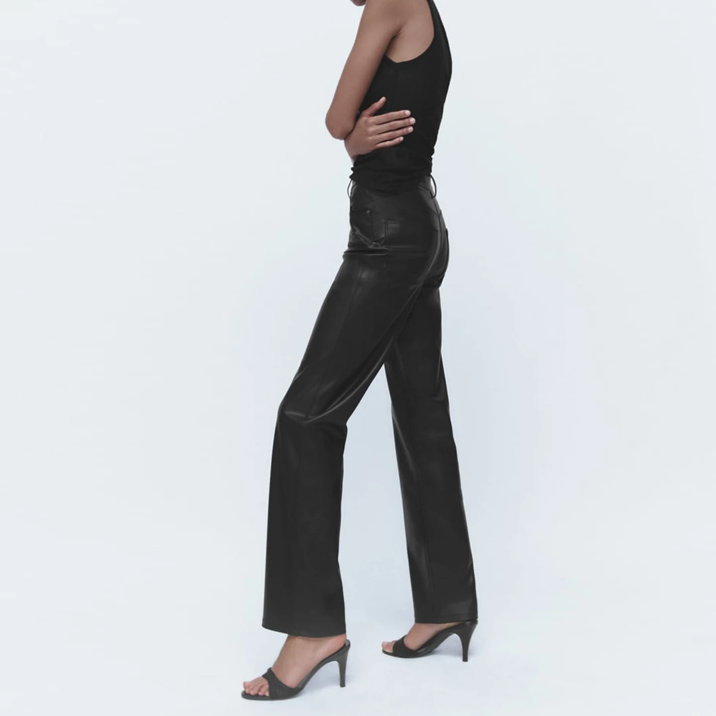 Z Pantaloni a gamba larga a vita alta Pantaloni larghi a taglio dritto Faion da donna Autunno 2025 Pantaloni casual a vita alta