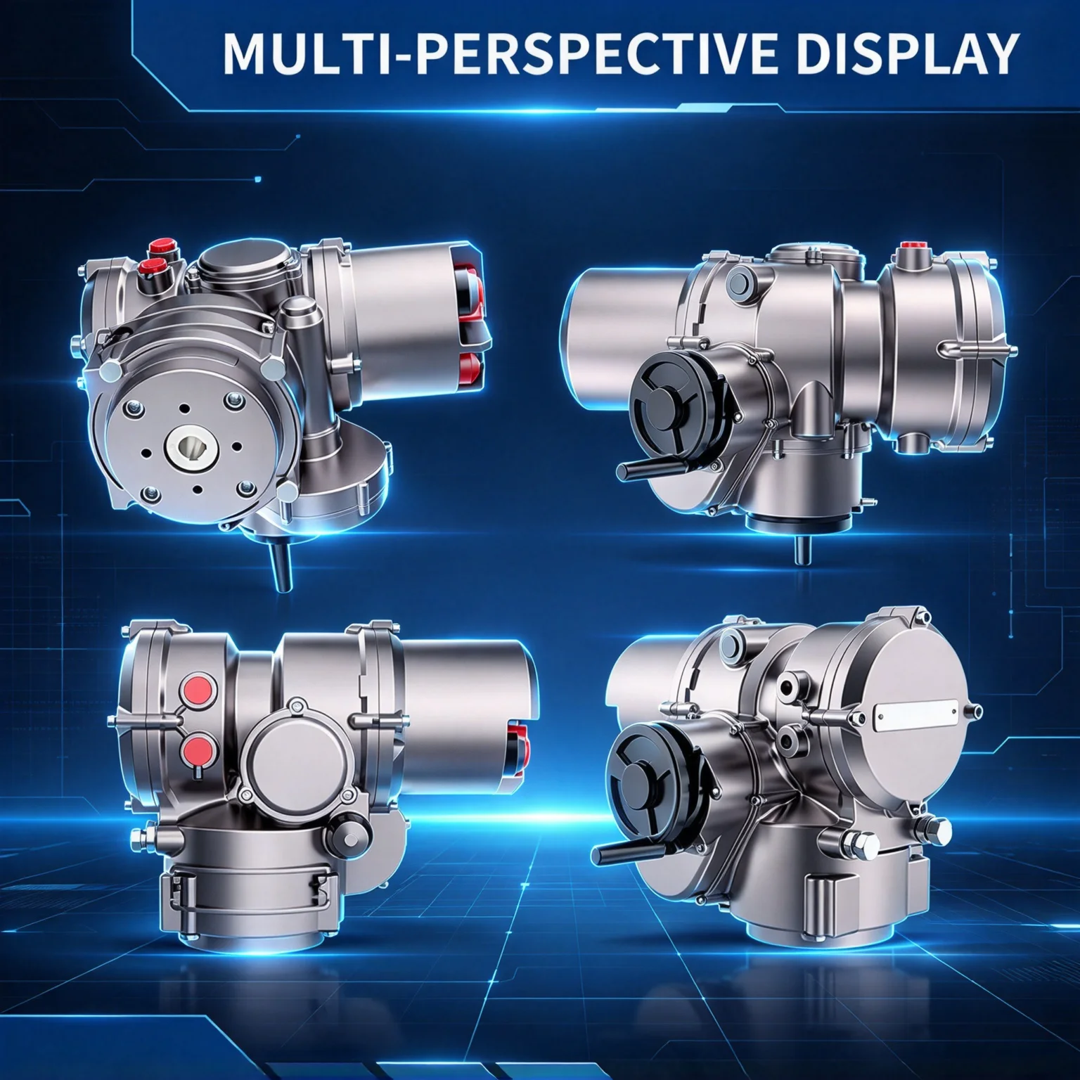 Part Turn IP68 Rotary Motorized Electric Ball Valve Actuator With Intelligent Actuation Position Indicator In Power Plant