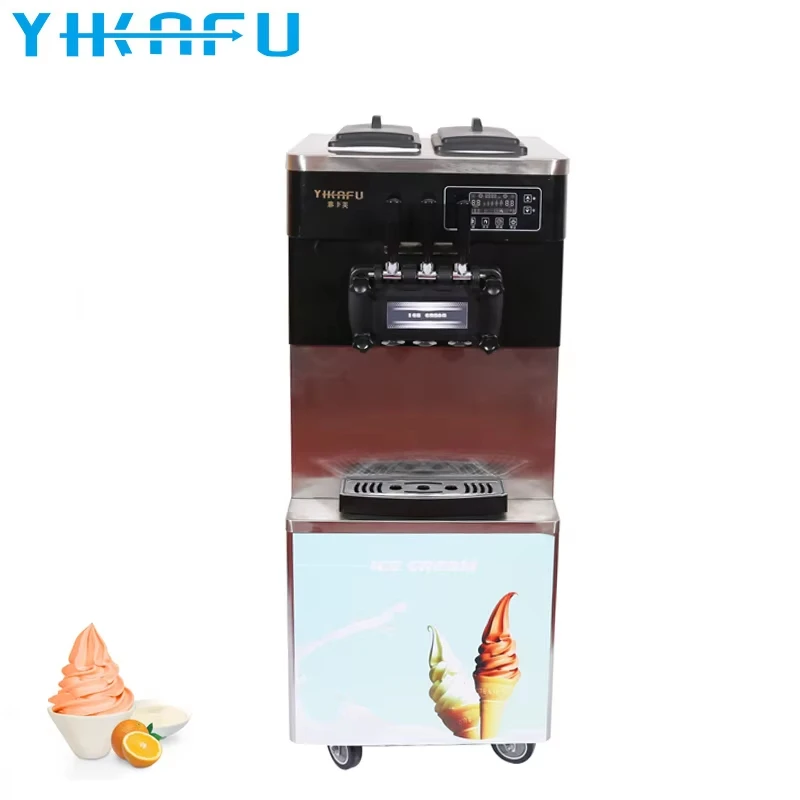 2026 Automatic 3 Flavors Soft Serve Ice Cream Machine New Business Ice Cream Maker with Powder and Milk Ingredients